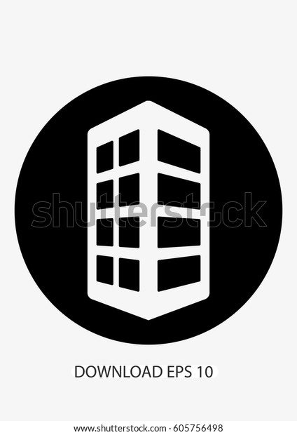 Tower Block Building Icon Vector Stock Vector (Royalty Free) 605756498 ...