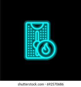 Tower blue glowing neon ui ux icon. Glowing sign logo vector