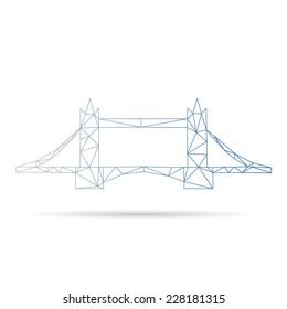 Tower bridge abstract isolated on a white backgrounds, vector illustration 