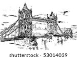 Tower Bridge - hand draw sketch illustration