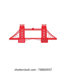 tower bridge icon flat color