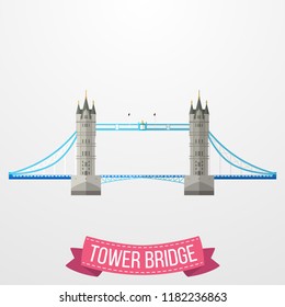 Tower Bridge icon on white background