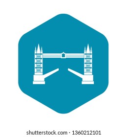 Tower bridge icon in simple style isolated on white background. Construction symbol