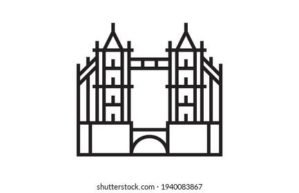 Tower bridge icon simple style vector image	
