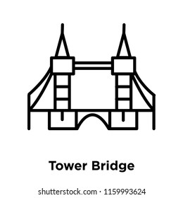 Tower Bridge icon vector isolated on white background, Tower Bridge transparent sign , line or linear sign, element design in outline style
