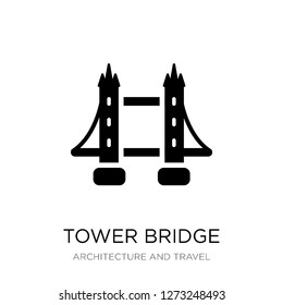 tower bridge icon vector on white background, tower bridge trendy filled icons from Architecture and travel collection, tower bridge simple element illustration