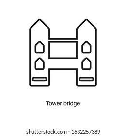 Tower bridge icon vector on white background. Black icon illustration