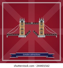 Tower bridge illustration, isolated. Vector 