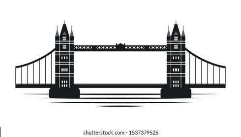 Tower Bridge landmark in London flat vector icon