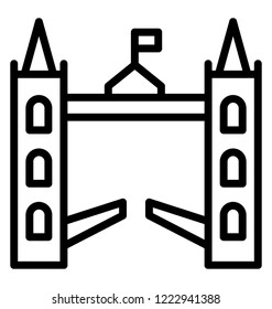 Tower bridge line icon design 