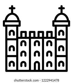 Tower bridge line icon design 