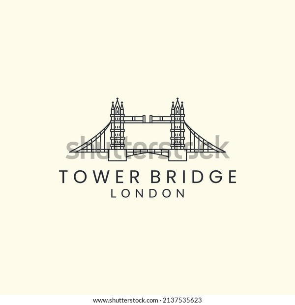 tower bridge linear style vector illustration logo\
icon template design