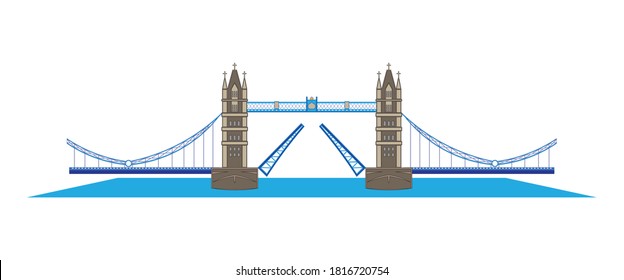 Tower Bridge London drawing in cartoon  vector