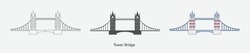 Tower Bridge In London Icon In Different Style Vector Illustration. Tower Bridge Vector Icons Designed Filled, Outline, Line And Stroke Style For Mobile Concept And Web Design. 