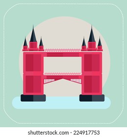 Tower Bridge London icon flat