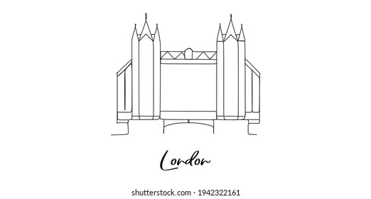 Puente de la torre de Londres - Dibujo continuo de una línea