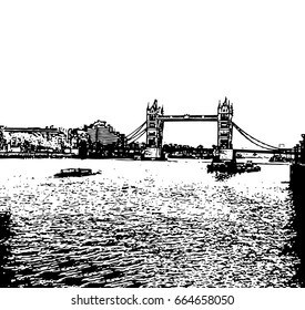 Tower Bridge London Vector Illustration Stock Vector (Royalty Free ...