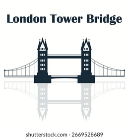Puente de la torre sobre fondo blanco. Ilustración vectorial