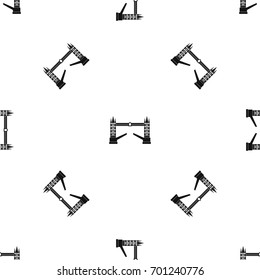 Tower bridge pattern repeat seamless in black color for any design. Vector geometric illustration