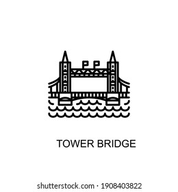 Tower Bridge, River Thames, london, landmark icon in vector. Logotype