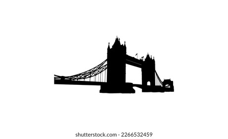 Tower Bridge silhouette, high quality vector