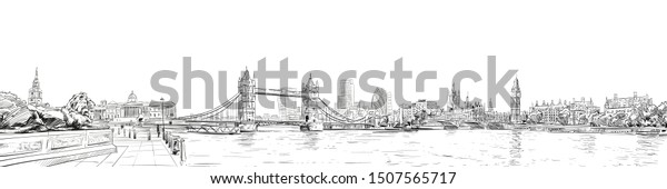Tower Bridge Trafalgar Square Big Ben Stock Vector (Royalty Free ...