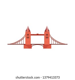 Tower bridge vector illustration. London, landmark, highway bridge. Bridges concept. Vector illustration can be used for topics like architecture, transportation, travel