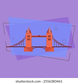 Tower bridge vector illustration. London, landmark, highway bridge. Bridges concept. Vector illustration can be used for topics like architecture, transportation, travel