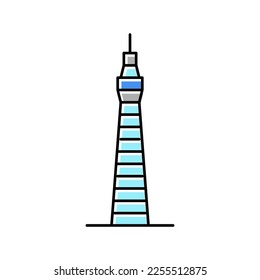 vector de icono de color de construcción de torre. señal de la torre. ilustración de símbolo aislado