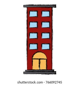 Tower building isolated