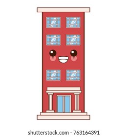Tower building isolated cute kawaii cartoon