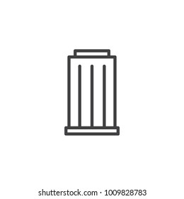 Tower building line icon, outline vector sign, linear style pictogram isolated on white. Symbol, logo illustration. Editable stroke