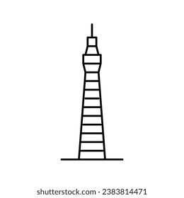 tower building line icon vector. tower building sign. isolated contour symbol black illustration
