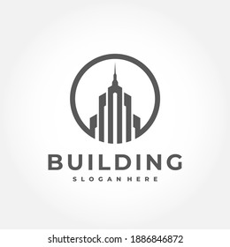 tower building logo with minimalist concept