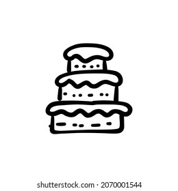 icono de torta de torre en vector. Logotipo - Doodle