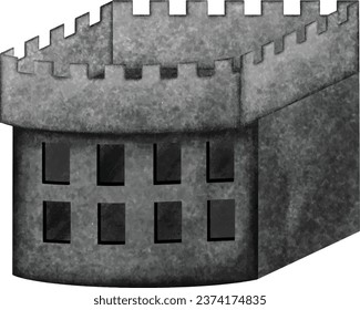 Tower of castle with candlelit floor