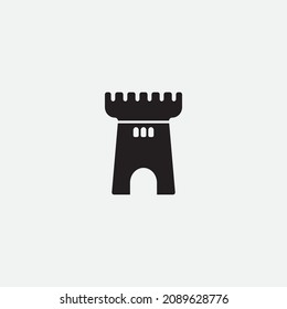Tower of the castle. Castle logo design.