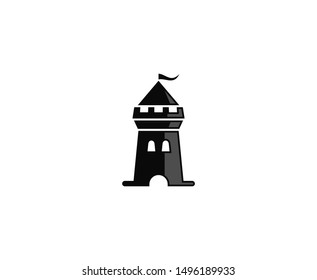 Tower castle logo icon vector 