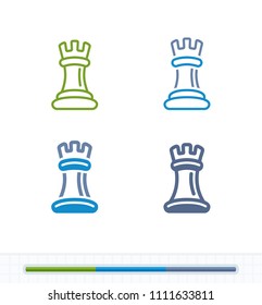 Tower Chess Piece - Contrast Icons. A professional, pixel-aligned icon.