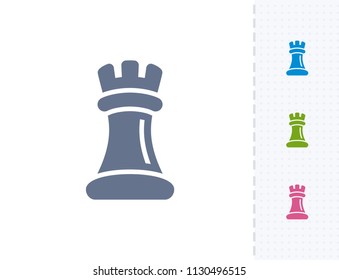 Tower Chess Piece - Vibrant Cutwork Icons. A professional, pixel-aligned icon.