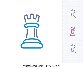 Tower Chess Piece - Vibrant Dash Icons. A professional, pixel-aligned icon.