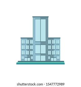 tower city business architecture, apartment and office building, urban landscape on white background