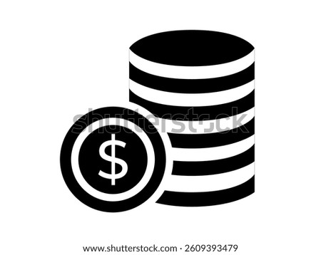 Tower coins dollar outline vector
Vector coins tower black editable eps file