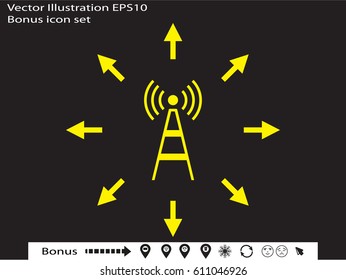 tower, communication, icon, vector illustration eps10
