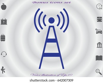 tower, communication, icon, vector illustration eps10