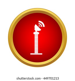 Tower of communications icon in simple style on a white background