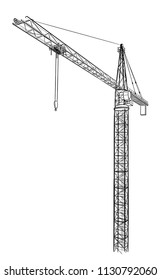 Tower construction crane.