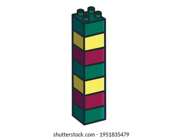 Tower from the constructor on white background 