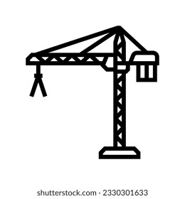 tower crane civil engineer line icon vector. tower crane civil engineer sign. isolated contour symbol black illustration