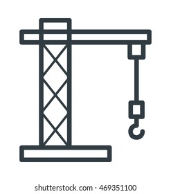 Tower Crane Colored Vector Illustration